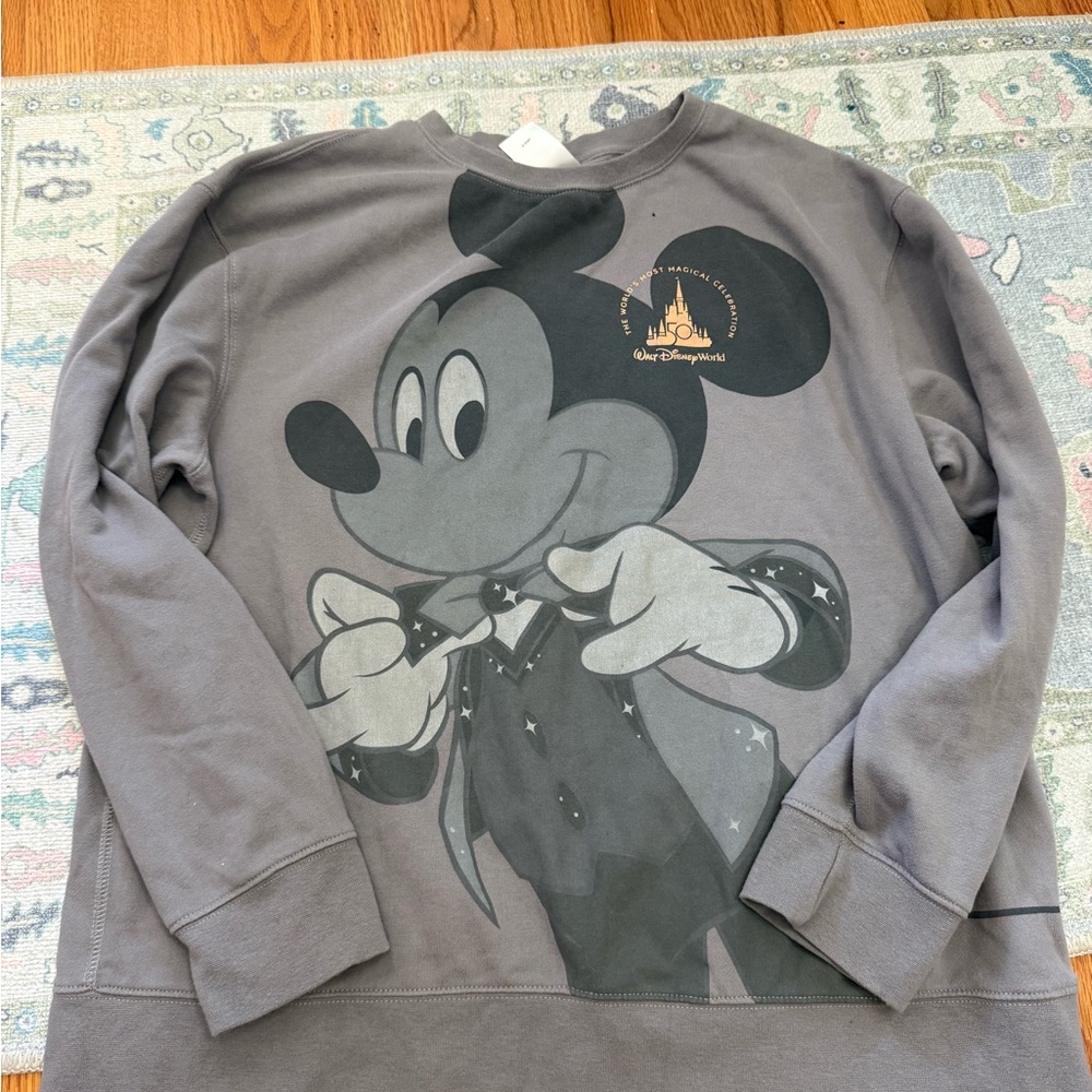 50th Anniversary Disney Gray Mickey Mouse Sweatshirt